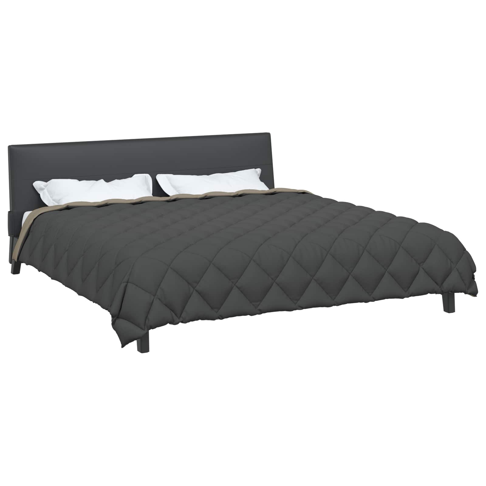 Vidaxl winter dekbed lichtgrijs en antraciet 240 x 200 cm microfiber