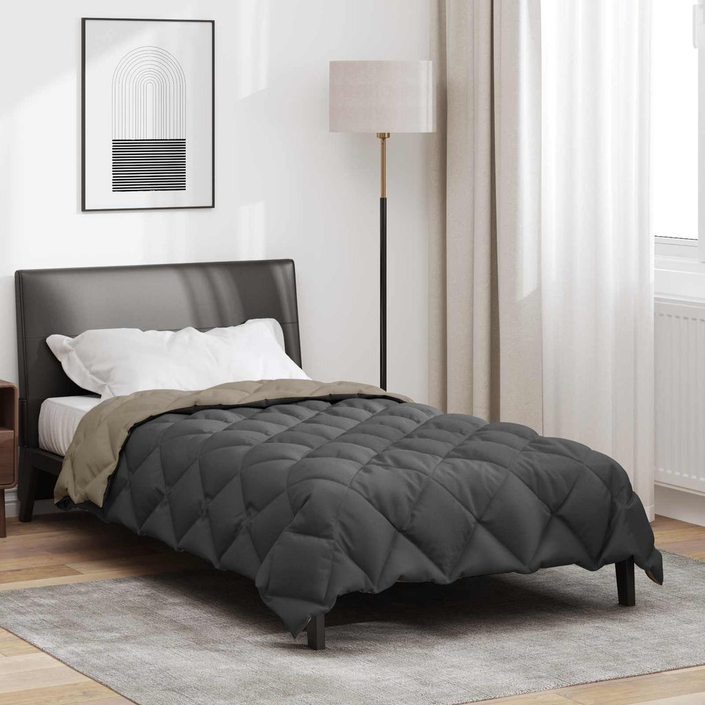 Vidaxl winter dekbed lichtgrijs en antraciet 220 x 140 cm microfiber