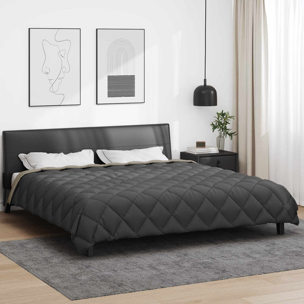 Vidaxl winter dekbed lichtgrijs en antraciet 220 x 240 cm microfiber