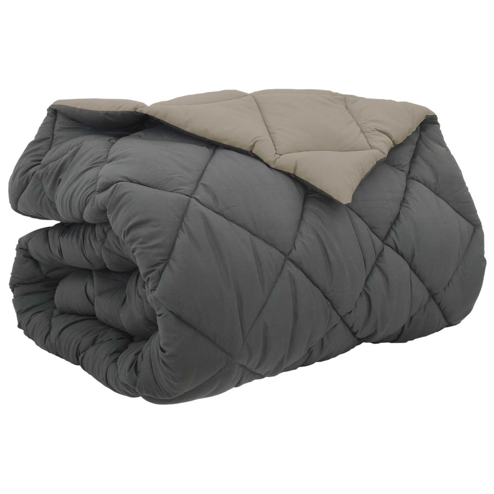 Vidaxl winter dekbed lichtgrijs en antraciet 220 x 260 cm microfiber