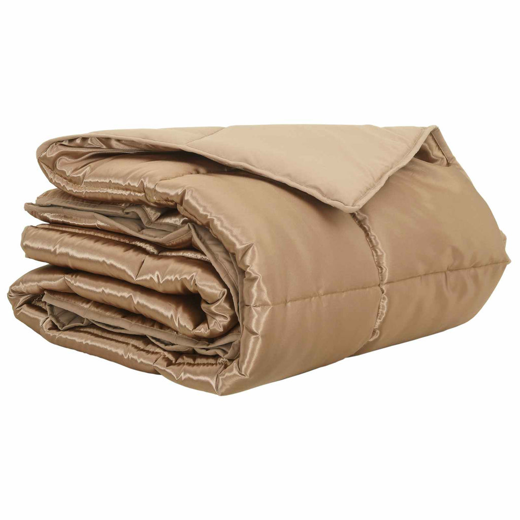 Vidaxl zomer dekbed goud 240 x 200 cm satijn en microfiber