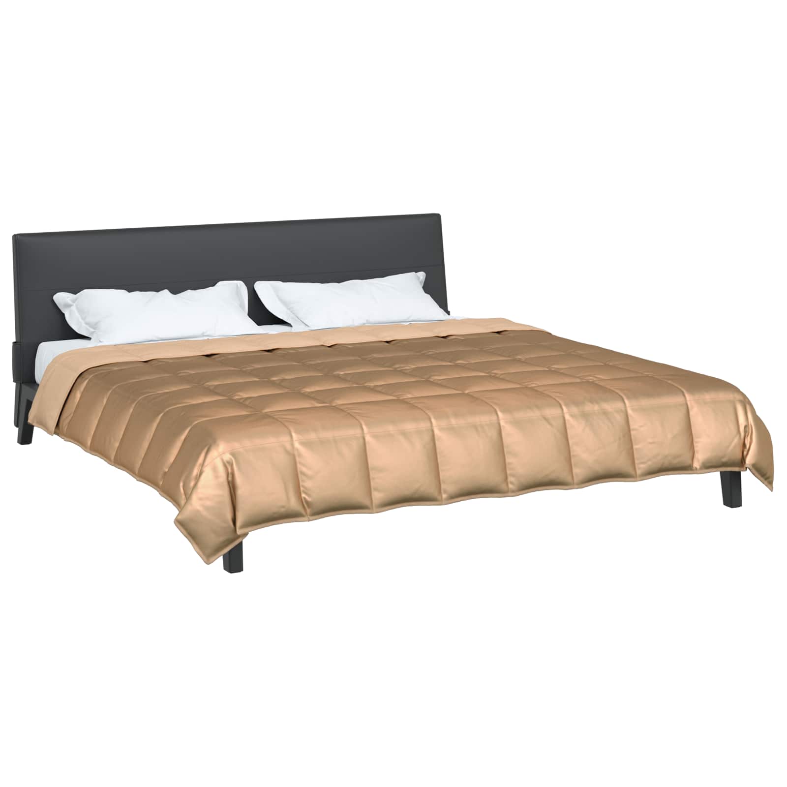 Vidaxl zomer dekbed goud 220 x 200 cm satijn en microfiber
