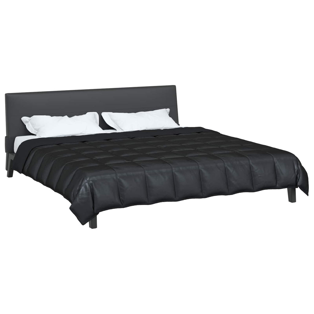 Vidaxl zomer dekbed zwart 200 x 200 cm satijn en microfiber