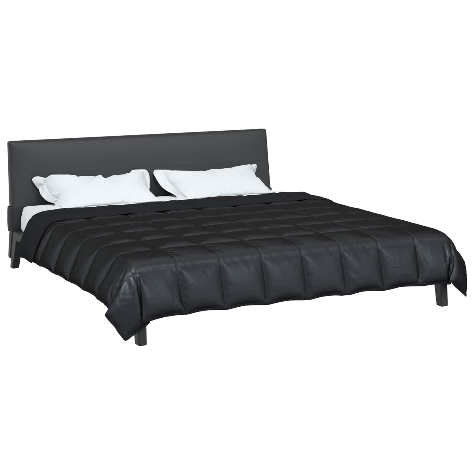 Vidaxl zomer dekbed zwart 240 x 260 cm satijn en microfiber
