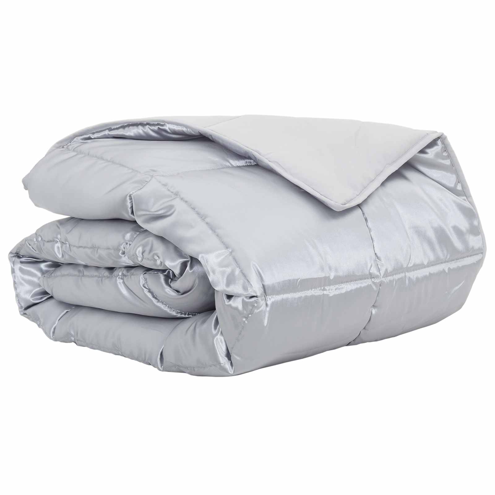 Vidaxl zomer dekbed zilver 220 x 260 cm satijn en microfiber