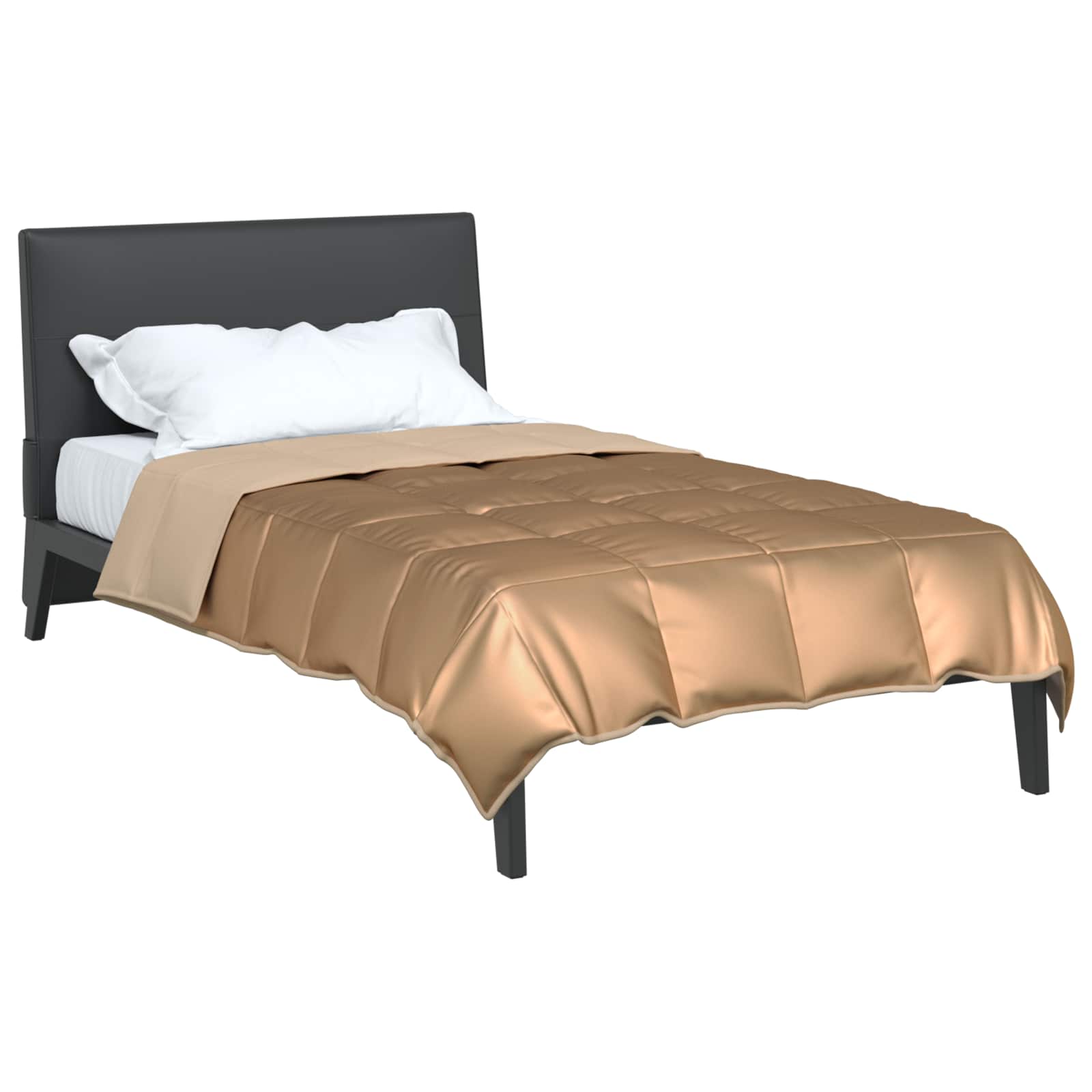 Vidaxl vol jaar dekbed goud 200 x 135 cm satijn en microfiber
