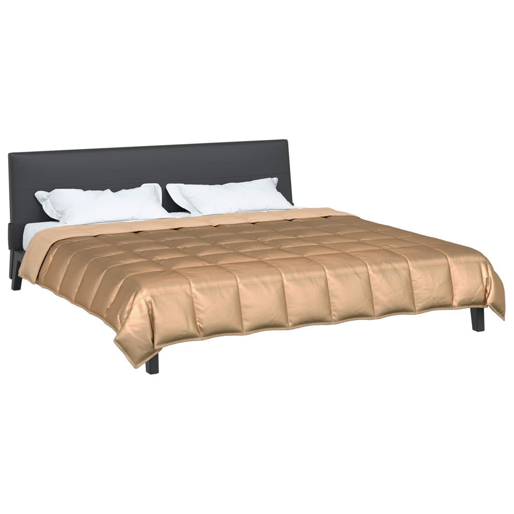 Vidaxl vol jaar dekbed goud 220 x 240 cm satijn en microfiber