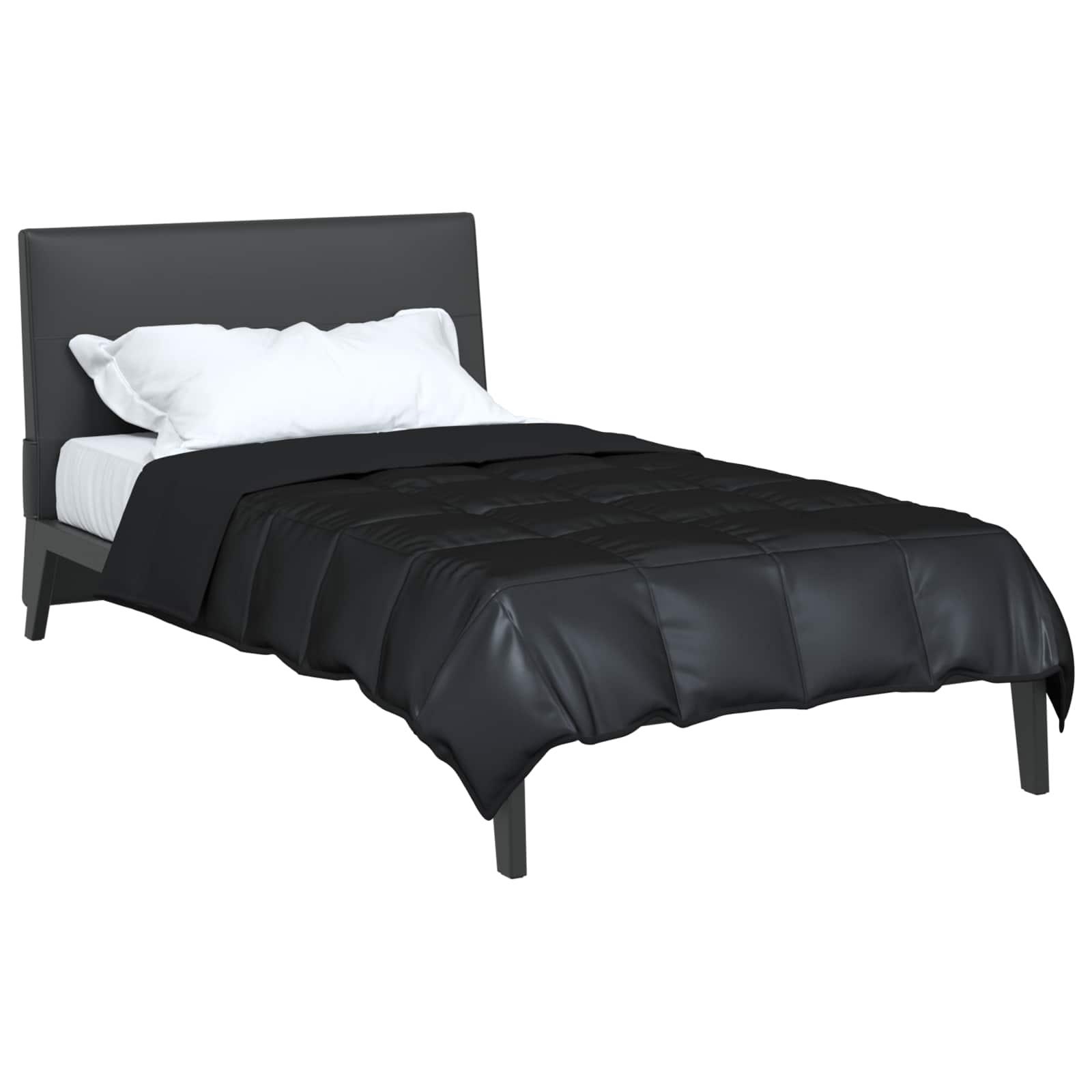 Vidaxl vol jaar dekbed zwart 200 x 135 cm satijn en microfiber