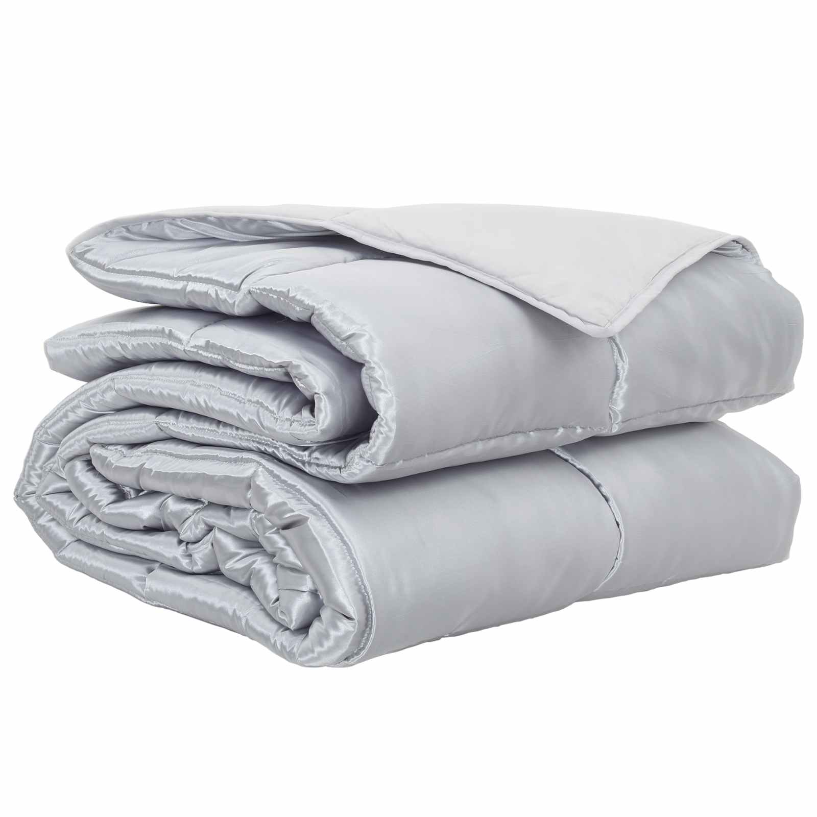 Vidaxl vol jaar dekbed zilver 220 x 200 cm satijn en microfiber