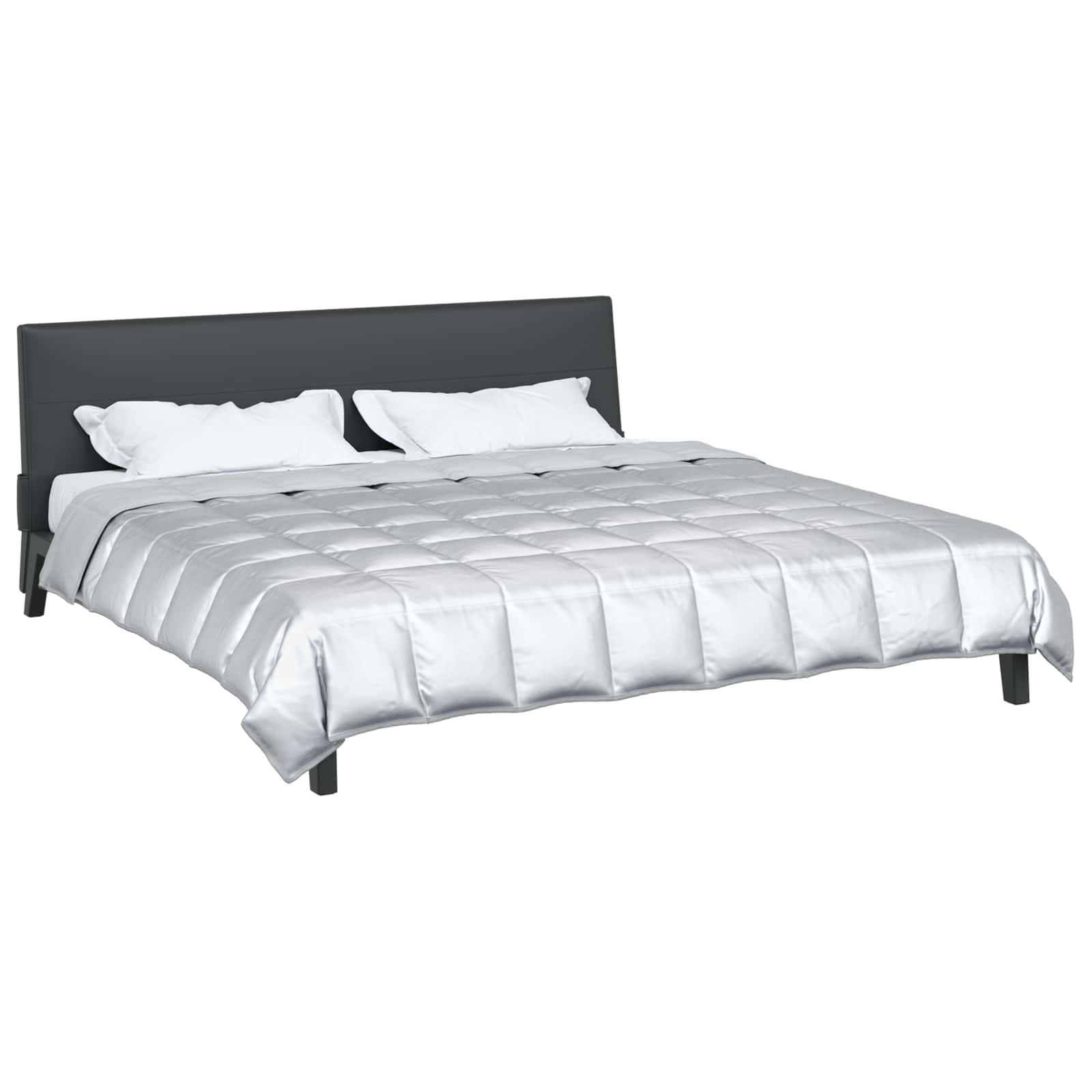Vidaxl vol jaar dekbed zilver 220 x 260 cm satijn en microfiber