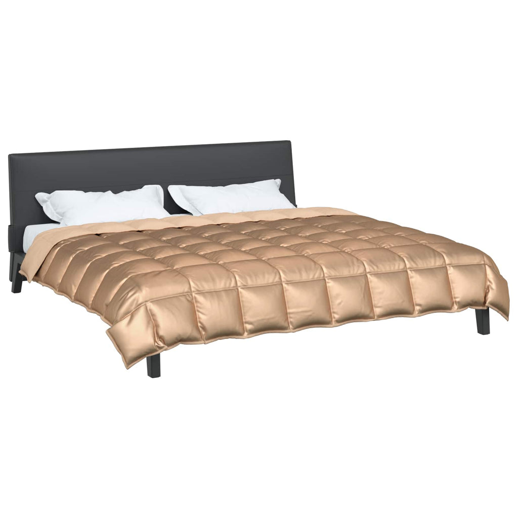 Vidaxl winter dekbed goud 220 x 240 cm satijn en microfiber
