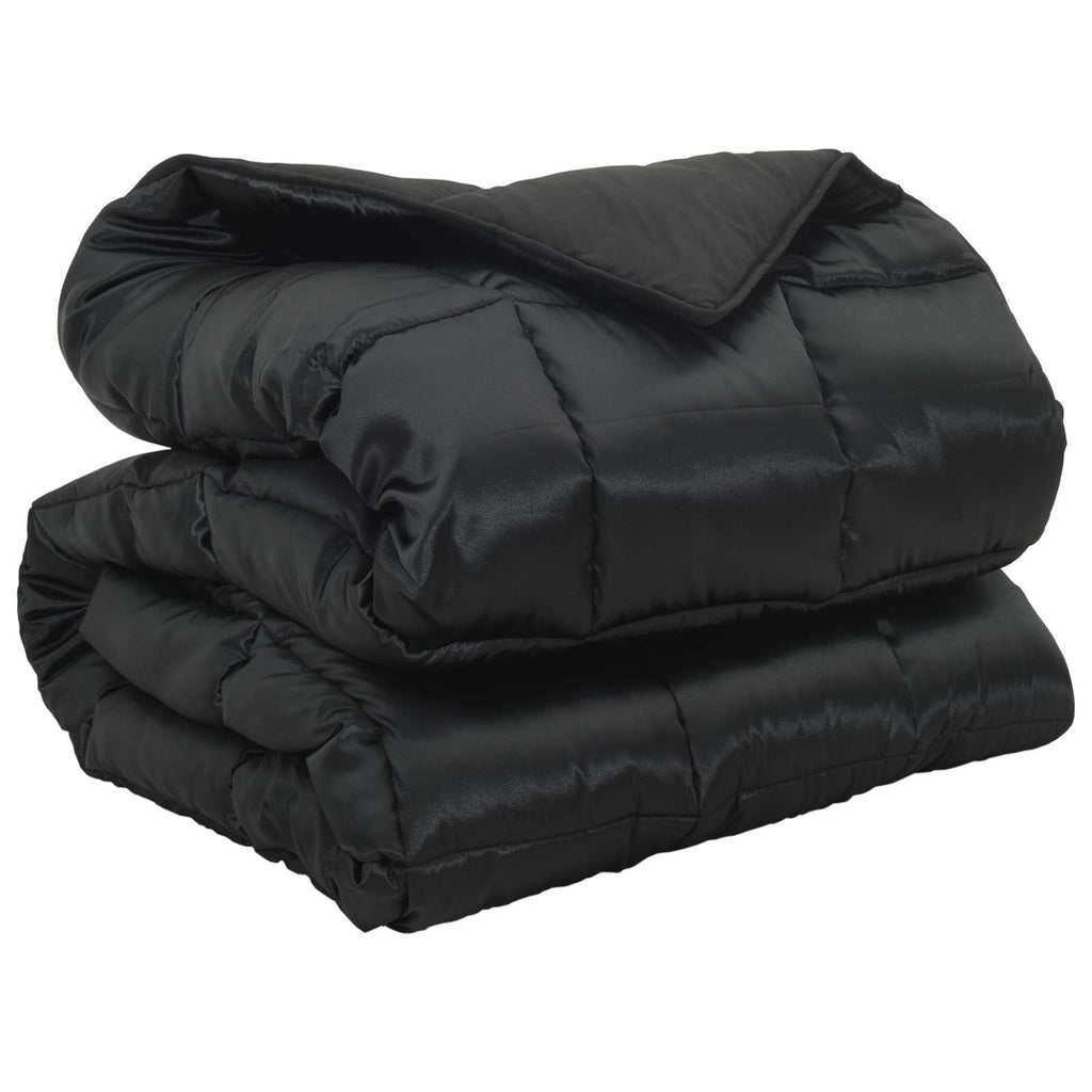 Vidaxl winter dekbed zwart 200 x 155 cm satijn en microfiber