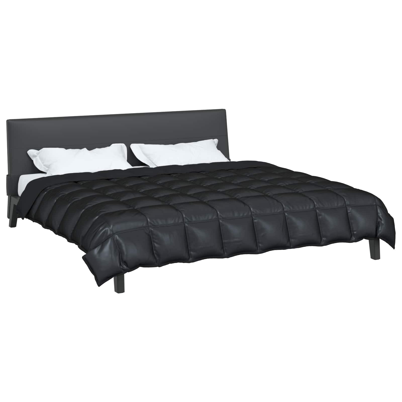 Vidaxl winter dekbed zwart 220 x 240 cm satijn en microfiber