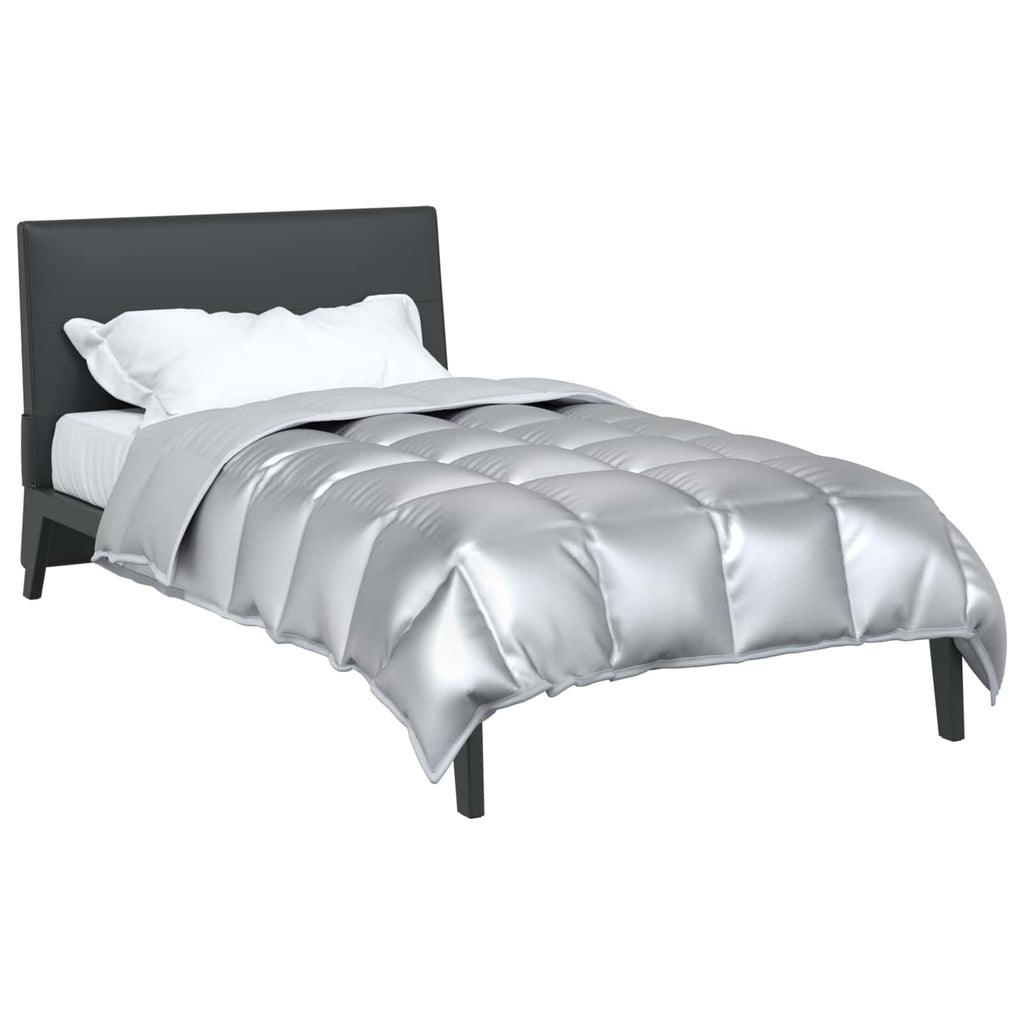 Vidaxl winter dekbed zilver 220 x 135 cm satijn en microfiber