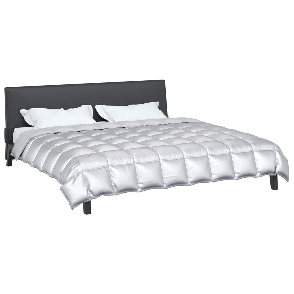 Vidaxl winter dekbed zilver 220 x 200 cm satijn en microfiber