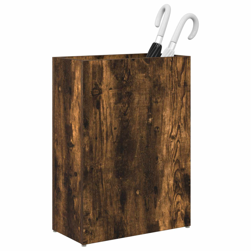 Vidaxl paraplu standaard gerookt eiken 40 x 20 x 55,5 cm bewerkt hout