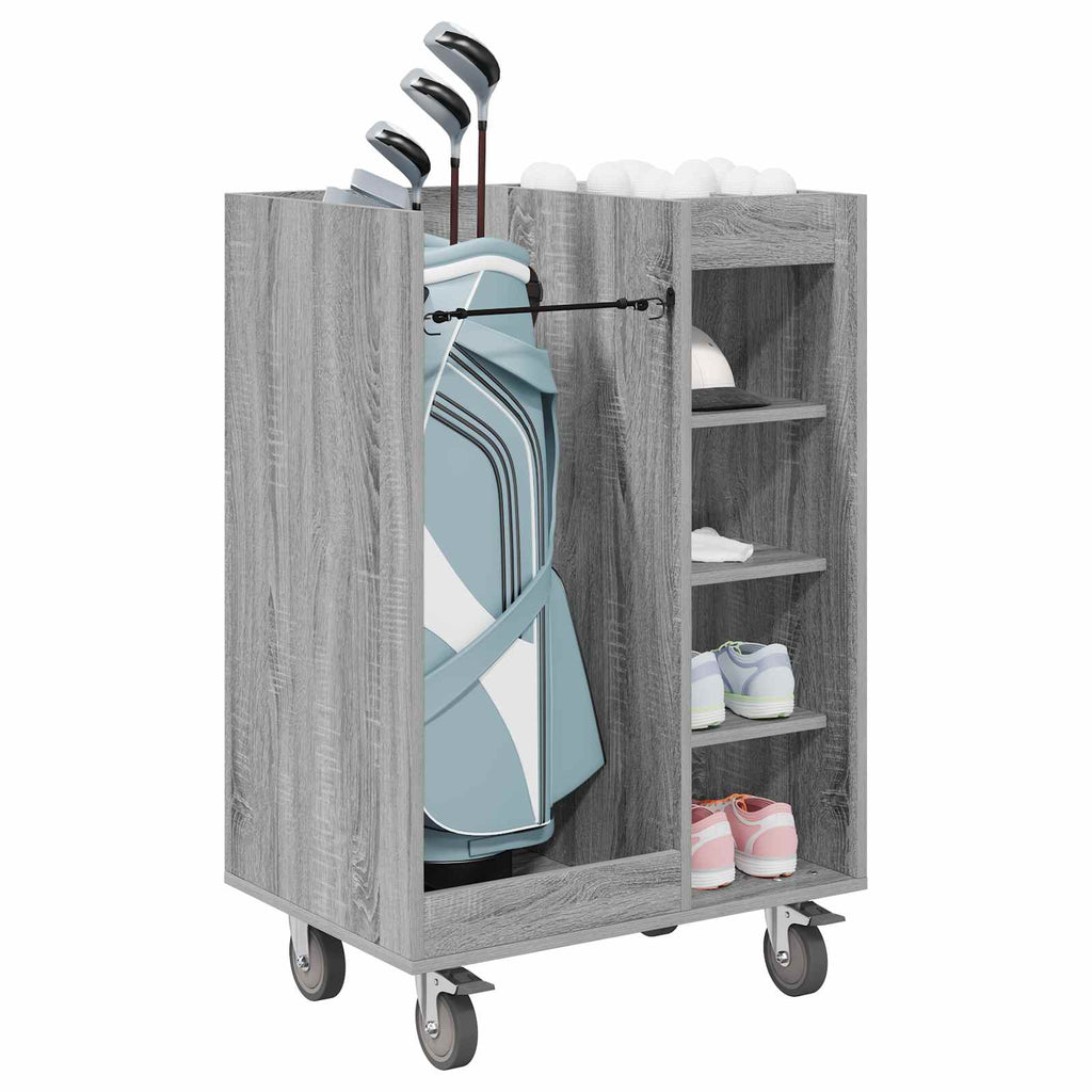 Vidaxl golfkast met wiel effen grijs sonoma 65 x 45 x 98 cm