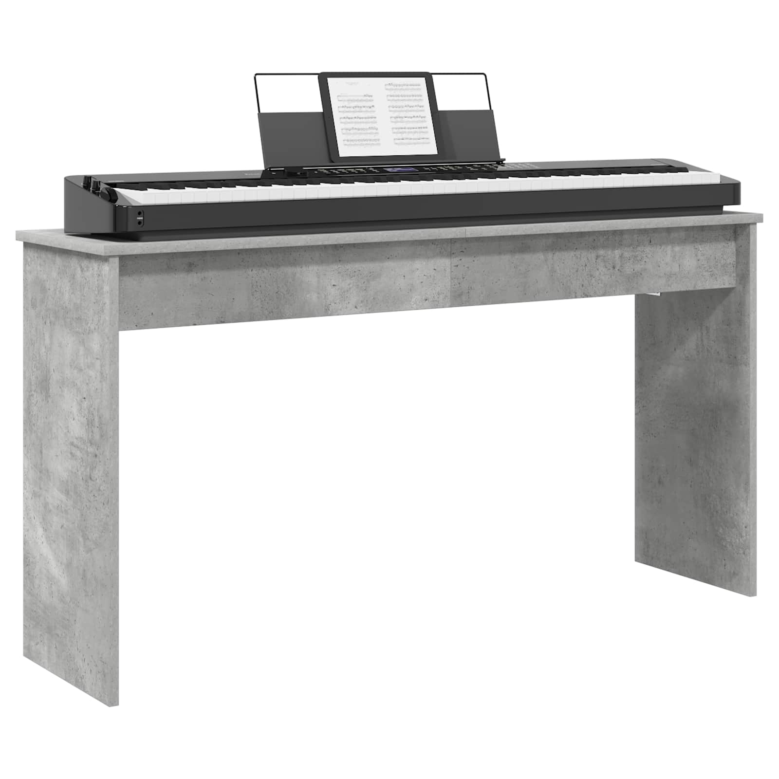 Vidaxl keyboardstand beton grijs 120 x 32 x 64 cm bewerkt hout