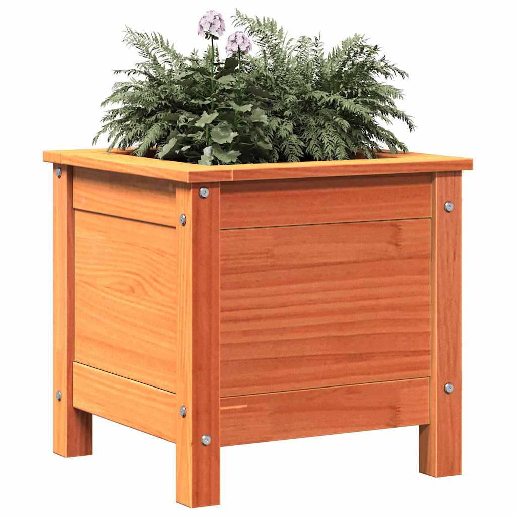 Vidaxl tuin bloempot wasbruin 40 x 40 x 39 cm massief grenenhout