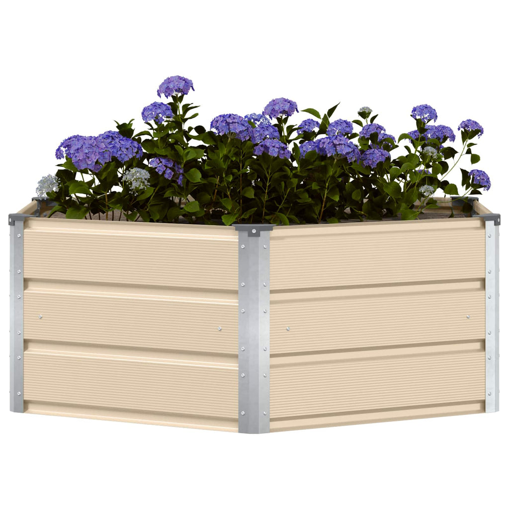 Vidaxl plantenbak ivoor 129 x 129 x 45 cm staal
