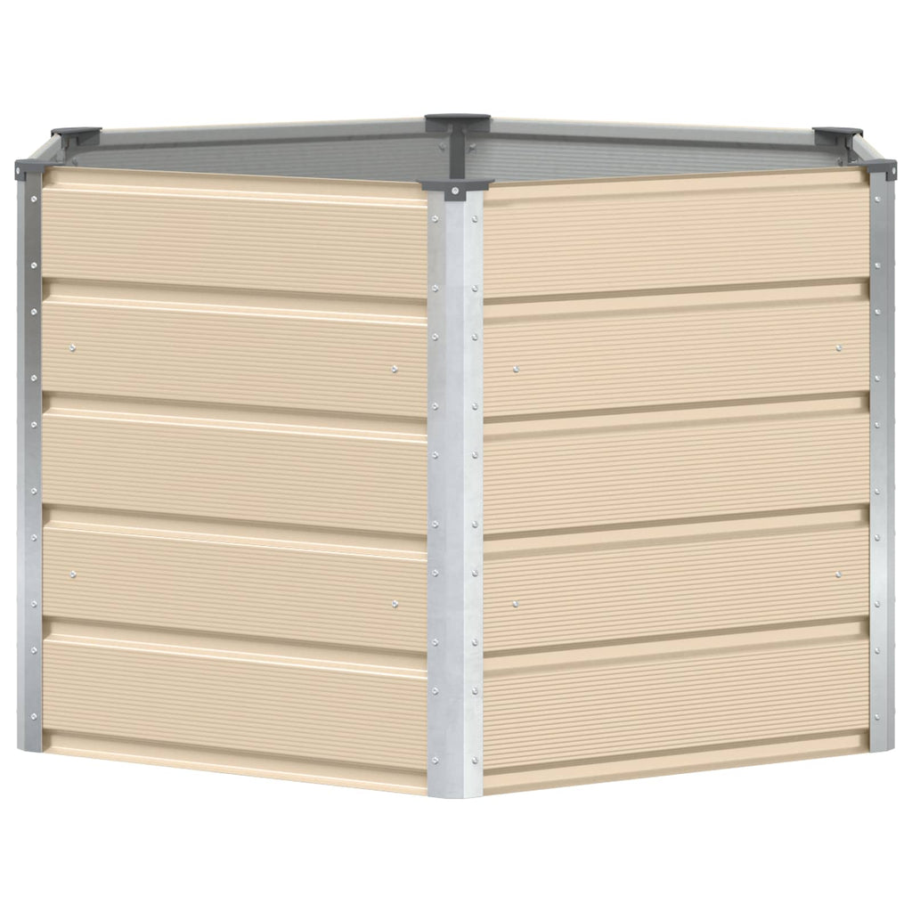 Vidaxl plantenbak ivoor 129 x 129 x 75 cm staal
