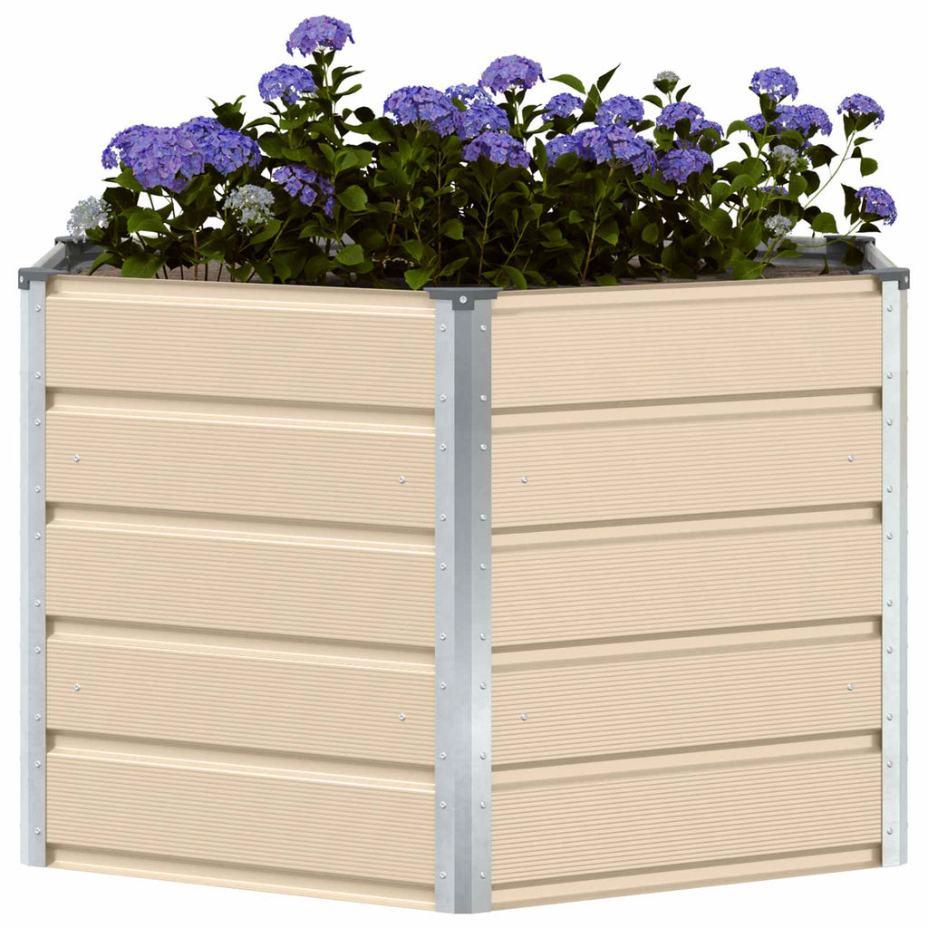 Vidaxl plantenbak ivoor 129 x 129 x 75 cm staal