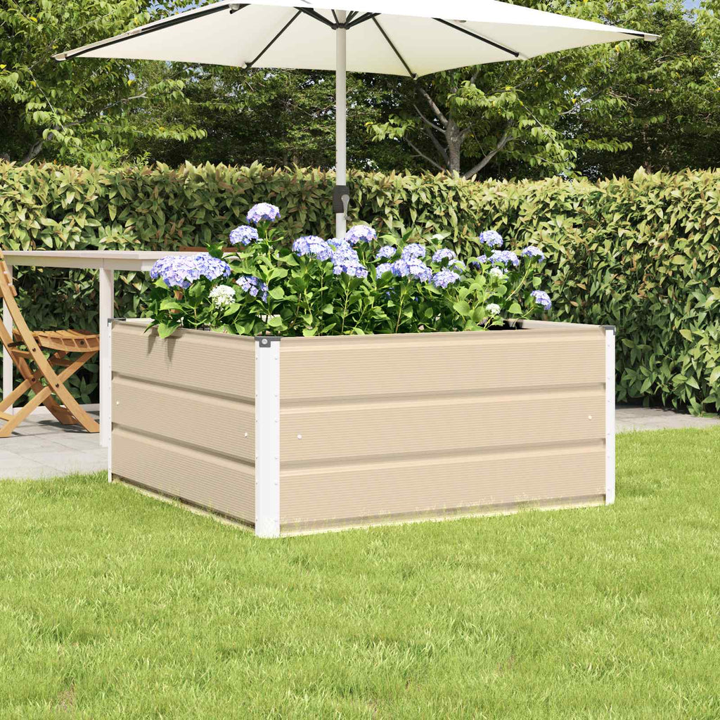 Vidaxl plantenbak ivoor 100 x 100 x 45 cm staal