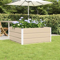 Vidaxl plantenbak ivoor 100 x 100 x 45 cm staal