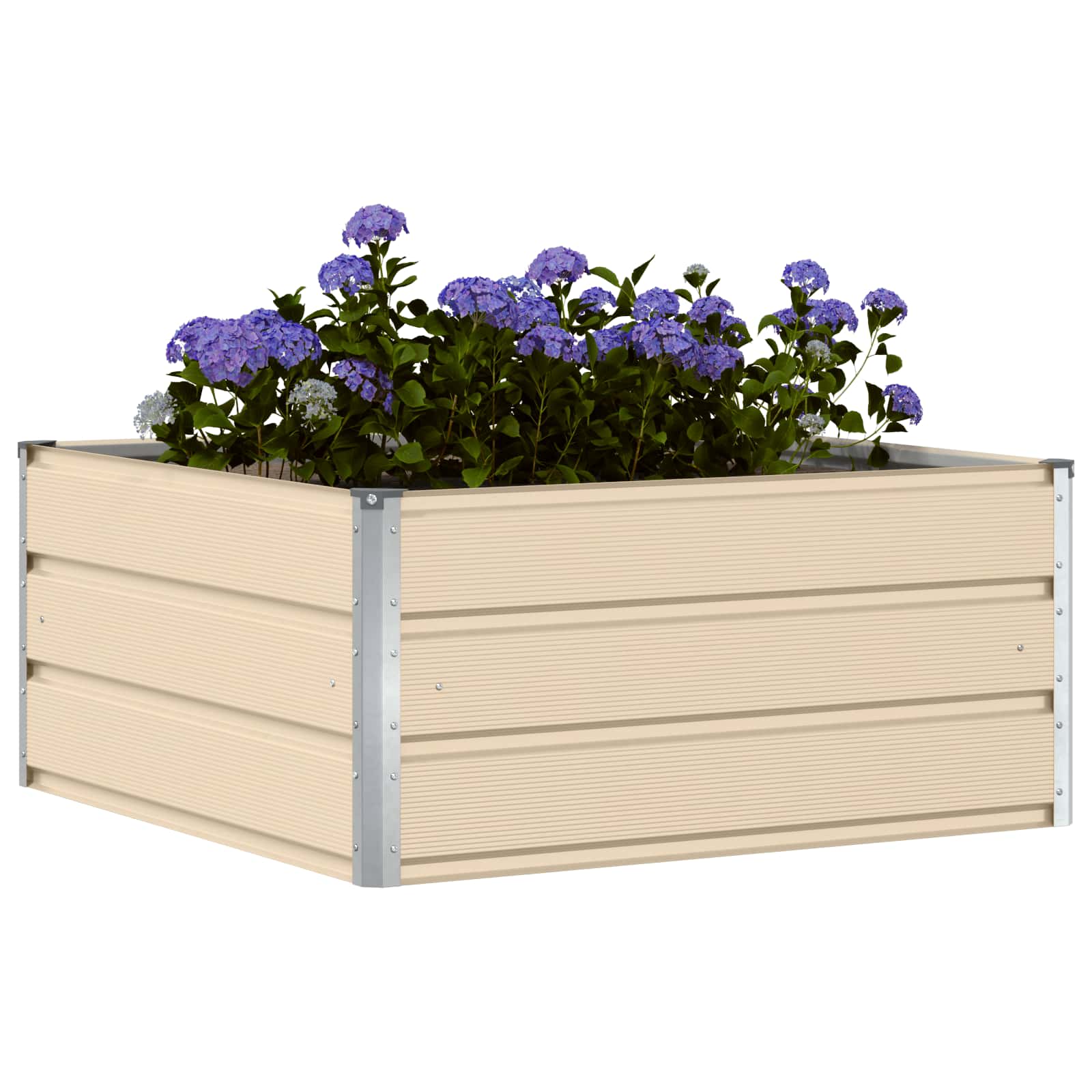Vidaxl plantenbak ivoor 100 x 100 x 45 cm staal