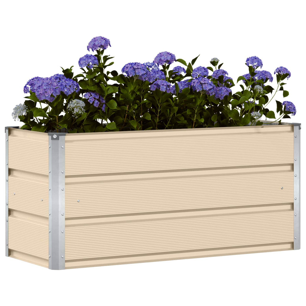 Vidaxl plantenbak ivoor 100 x 40 x 45 cm staal