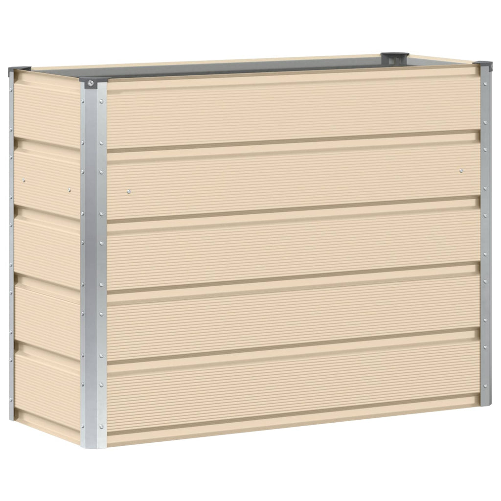 Vidaxl plantenbak ivoor 100 x 40 x 75 cm staal