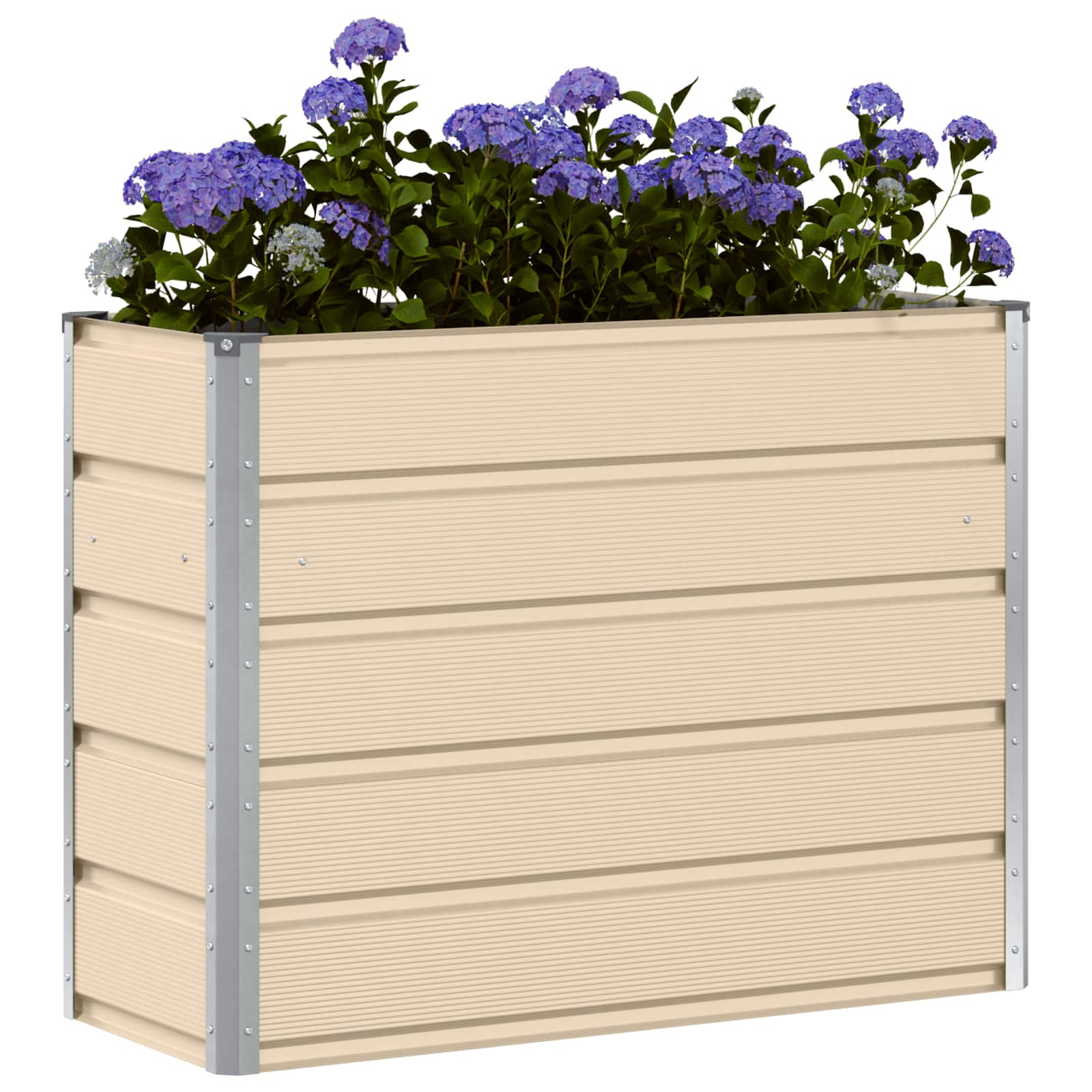Vidaxl plantenbak ivoor 100 x 40 x 75 cm staal