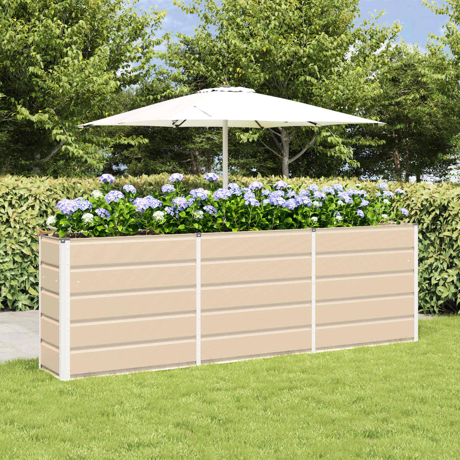 Vidaxl plantenbak ivoor 160 x 40 x 75 cm staal