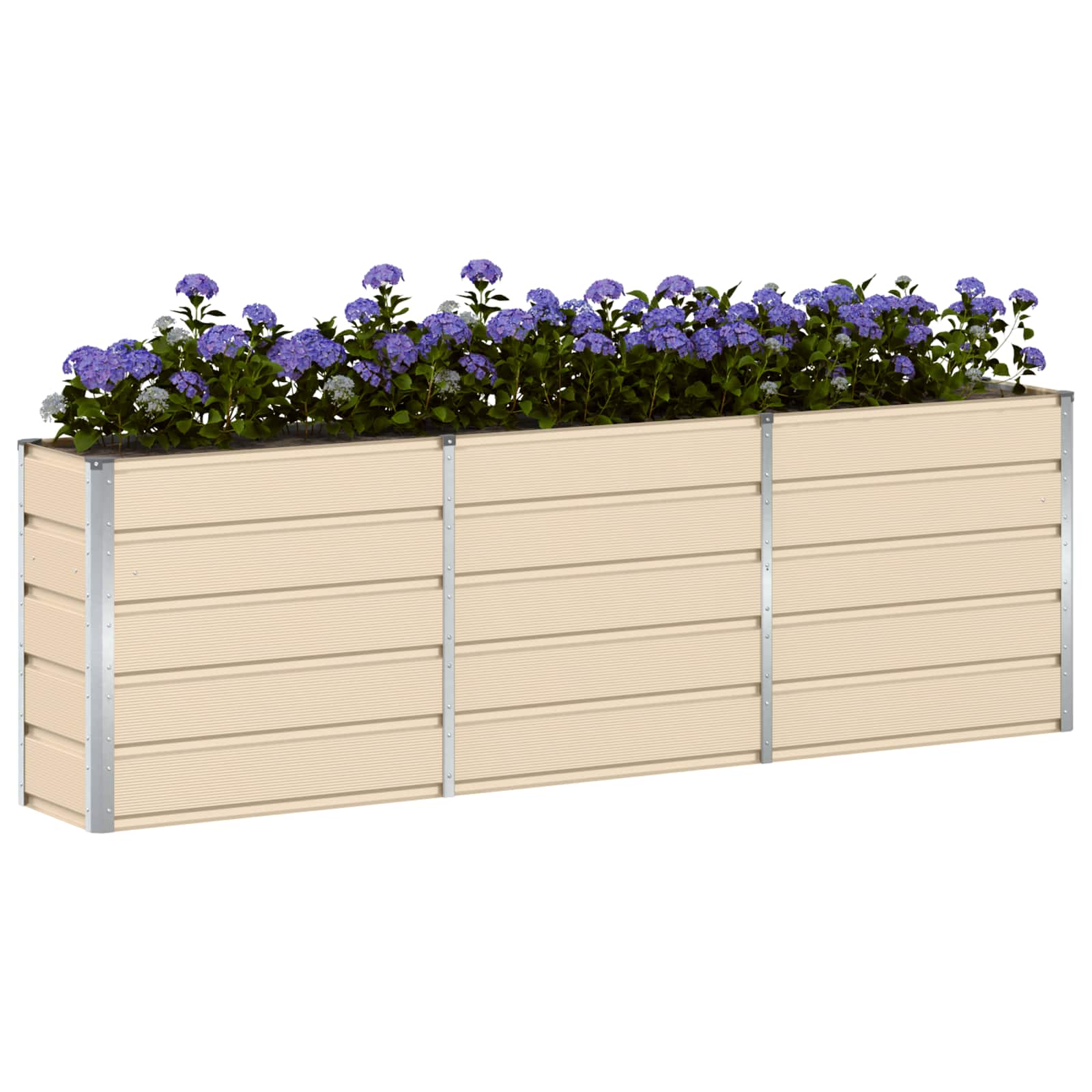 Vidaxl plantenbak ivoor 160 x 40 x 75 cm staal
