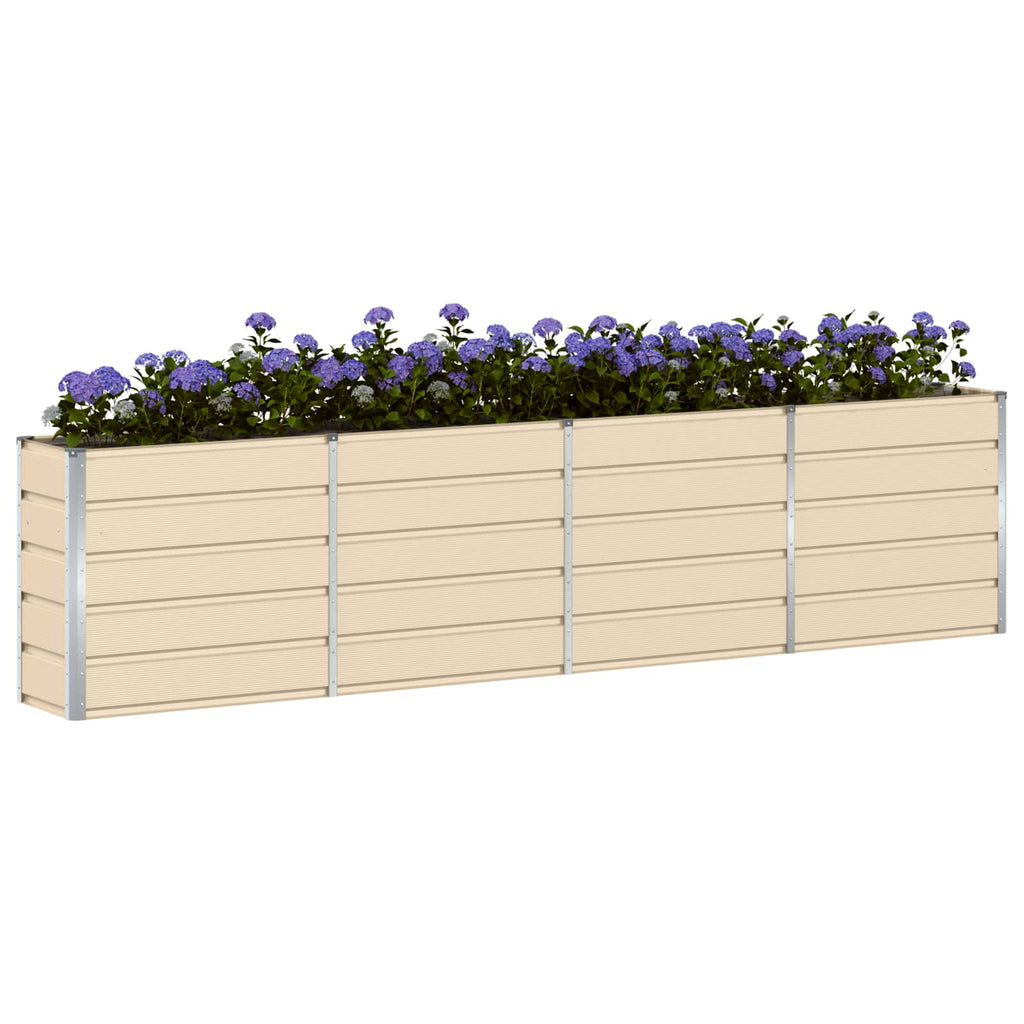 Vidaxl plantenbak ivoor 160 x 40 x 75 cm staal