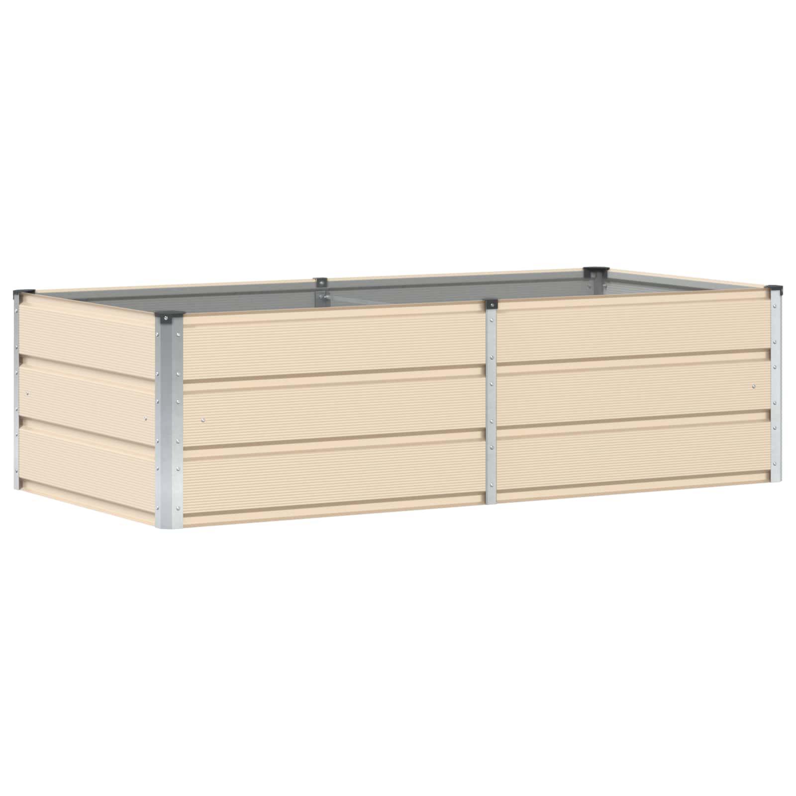 Vidaxl plantenbak ivoor 160 x 80 x 45 cm staal