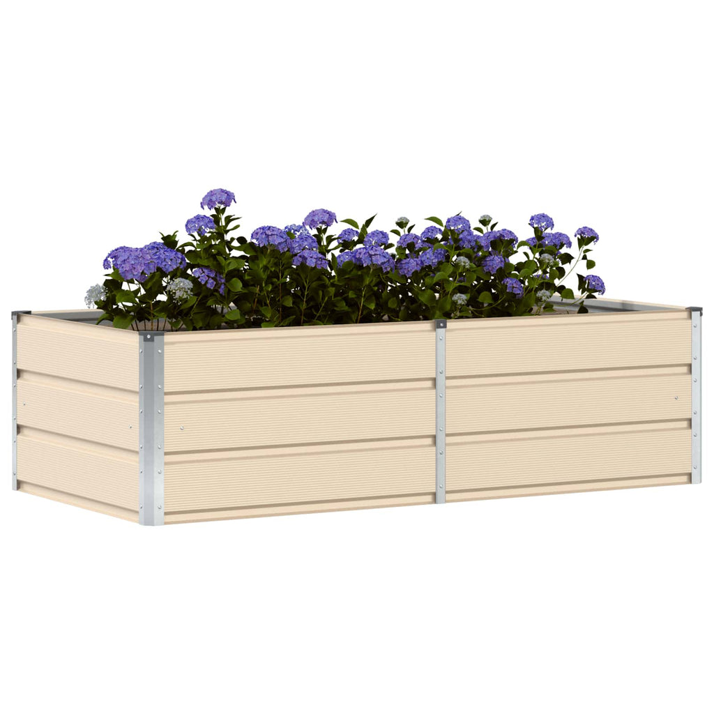 Vidaxl plantenbak ivoor 160 x 80 x 45 cm staal