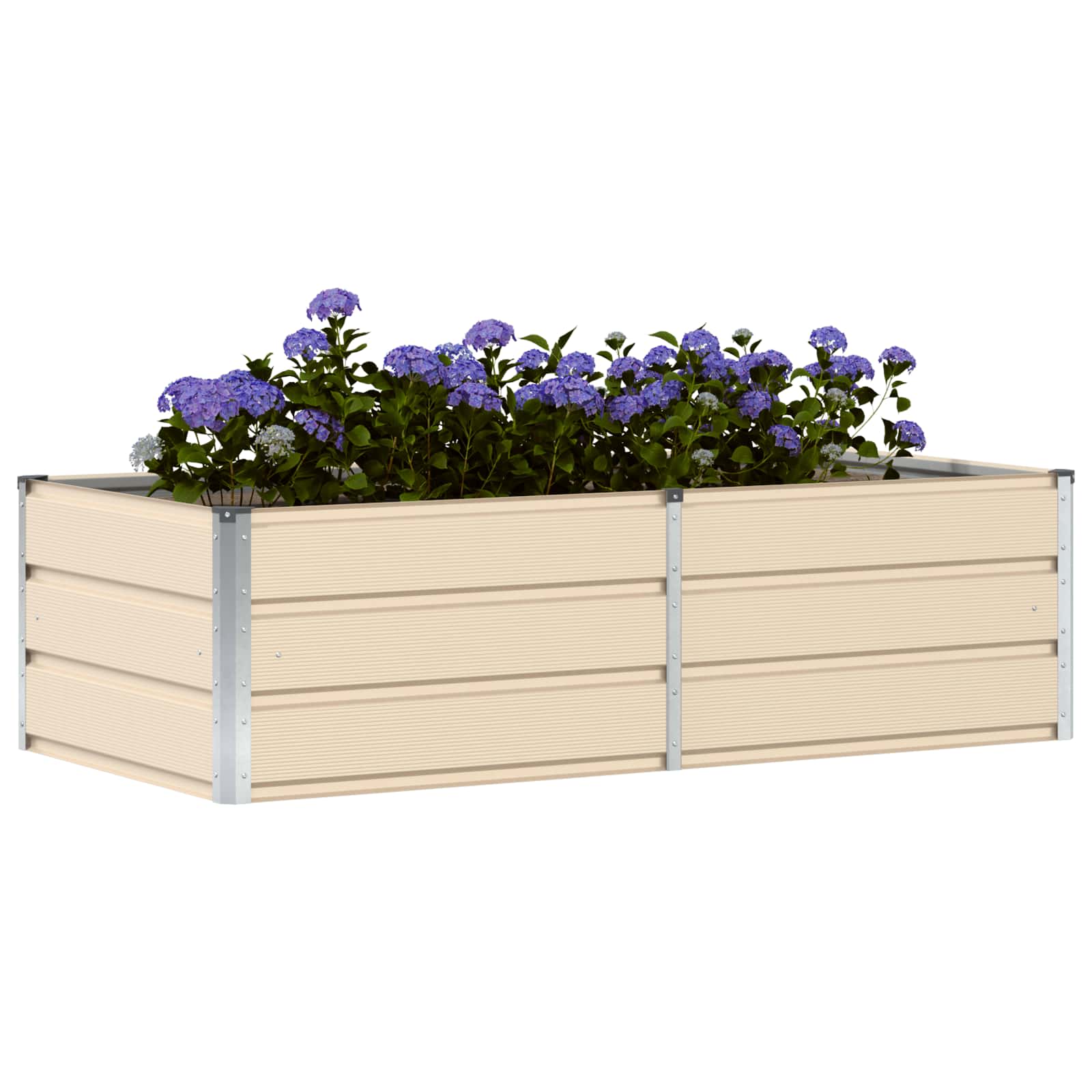Vidaxl plantenbak ivoor 160 x 80 x 45 cm staal