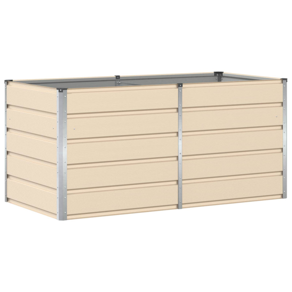 Vidaxl plantenbak ivoor 160 x 80 x 75 cm staal