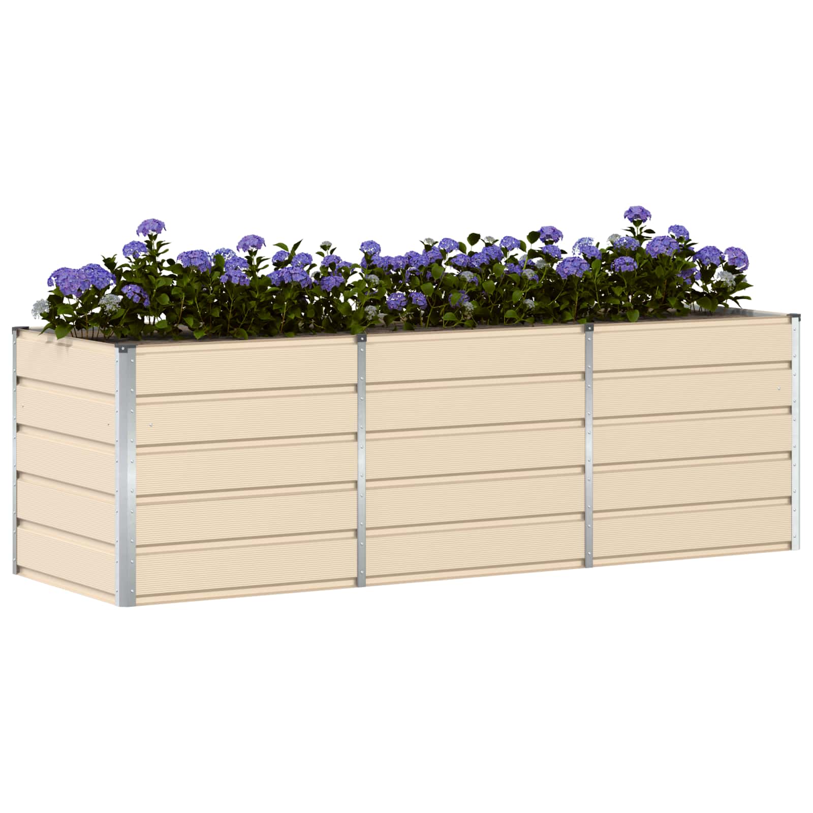 Vidaxl plantenbak ivoor 240 x 80 x 75 cm staal