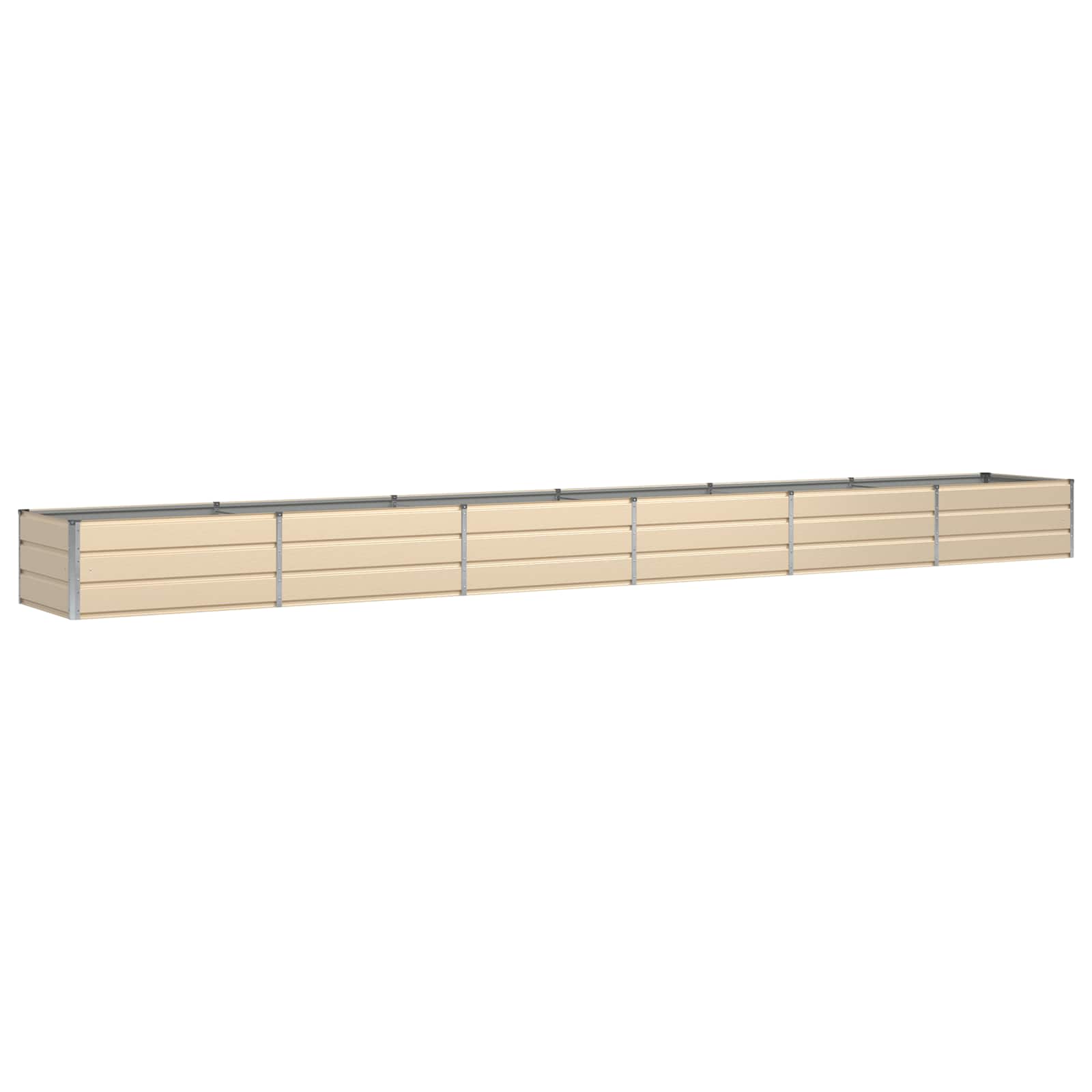 Vidaxl plantenbak ivoor 600 x 80 x 45 cm staal