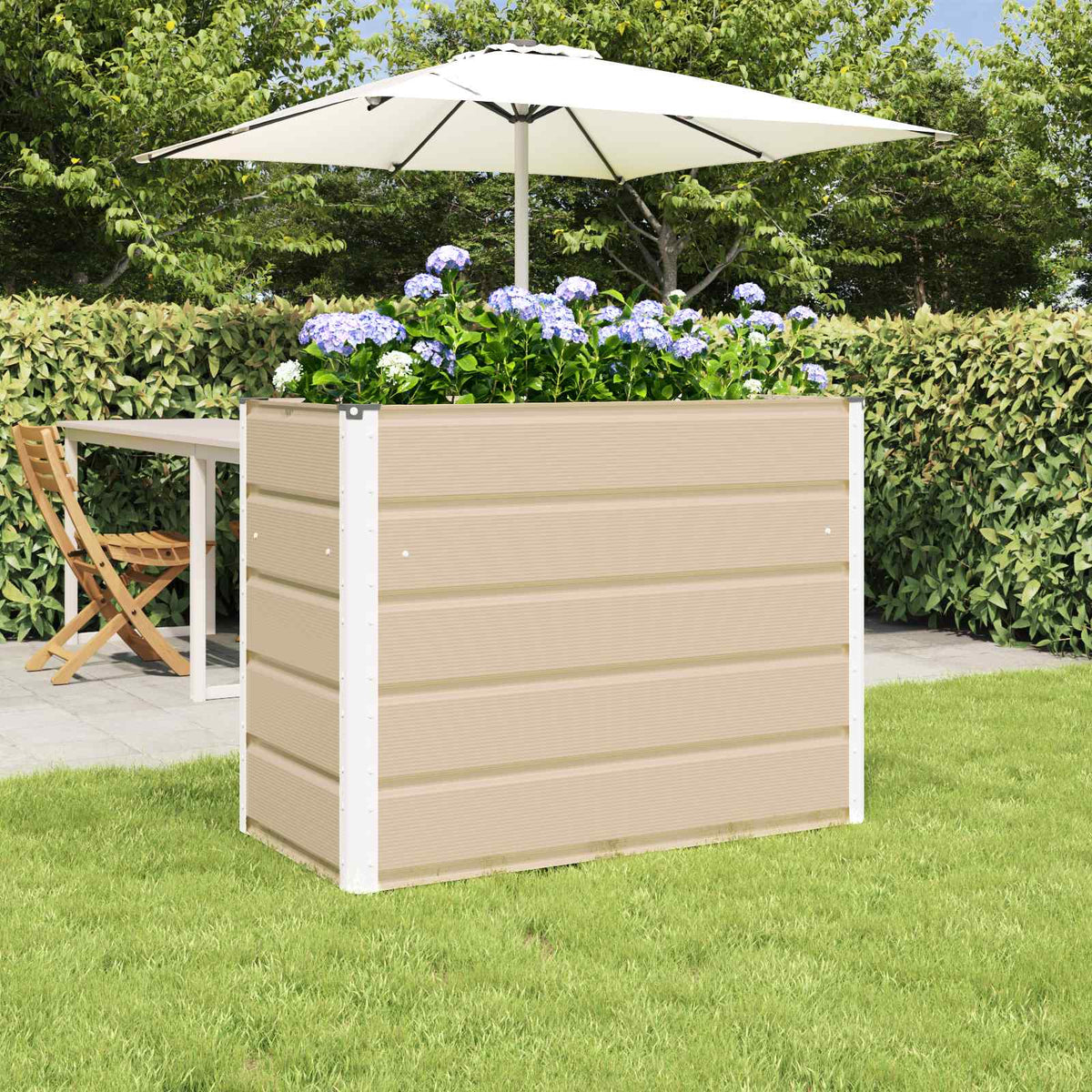 Vidaxl plantenbak ivoor 100 x 50 x 75 cm gegalvaniseerd staal