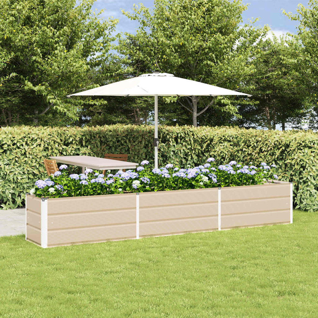 Vidaxl plantenbak ivoor 290 x 50 x 45 cm gegalvaniseerd staal