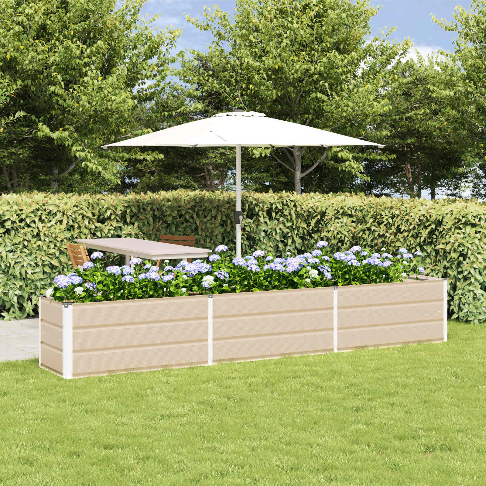 Vidaxl plantenbak ivoor 480 x 50 x 45 cm gegalvaniseerd staal