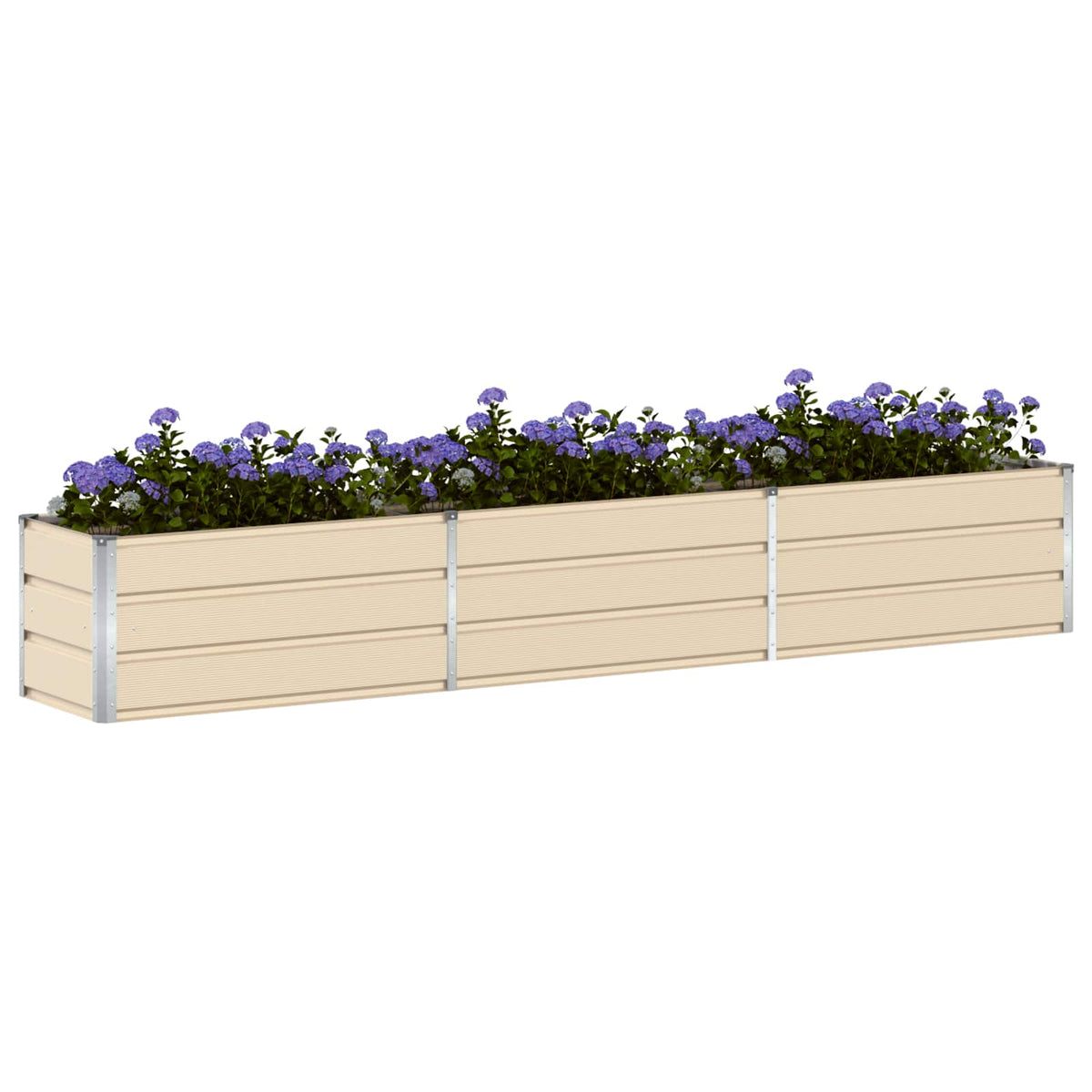 Vidaxl plantenbak ivoor 290 x 50 x 45 cm gegalvaniseerd staal