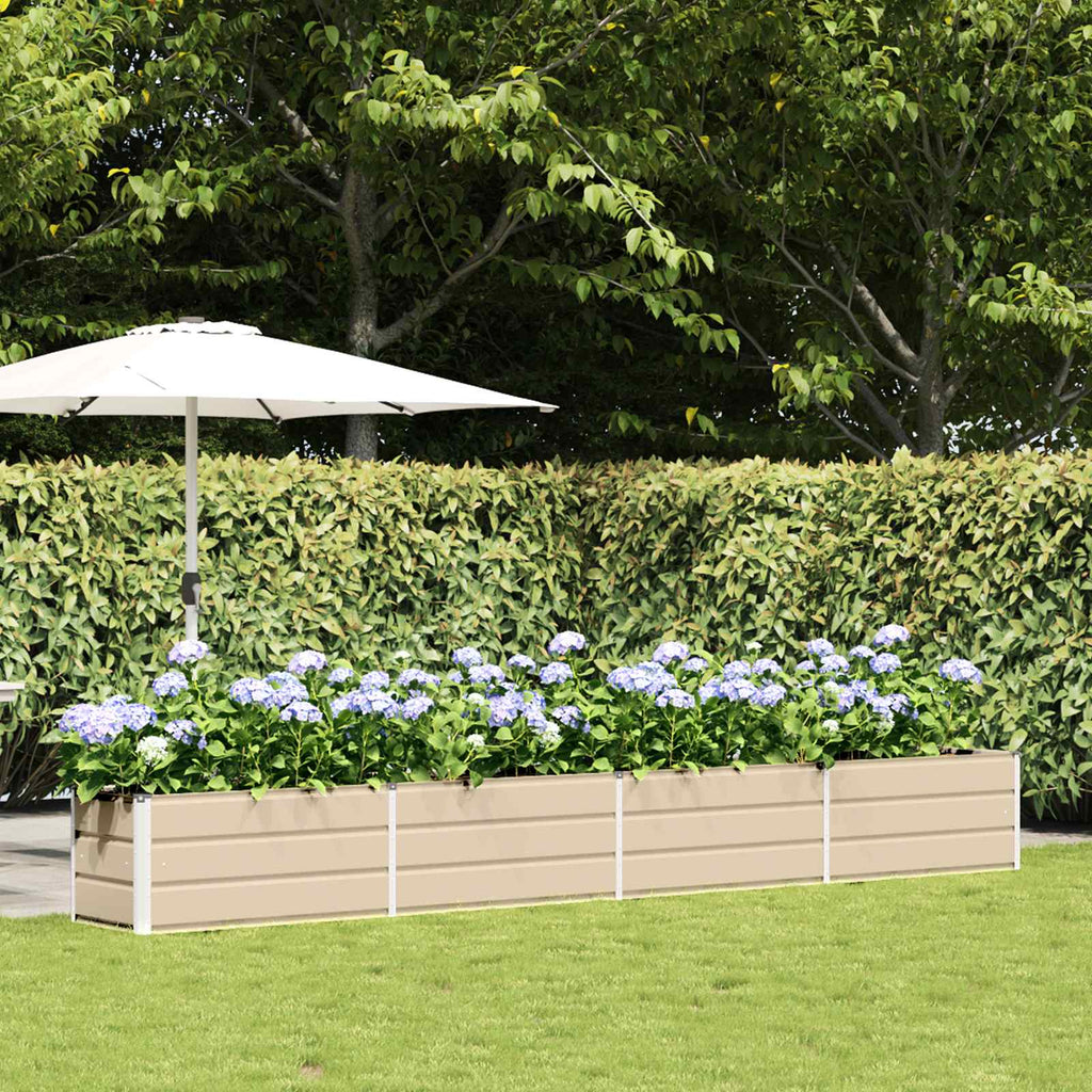 Vidaxl plantenbak ivoor 480 x 50 x 45 cm gegalvaniseerd staal