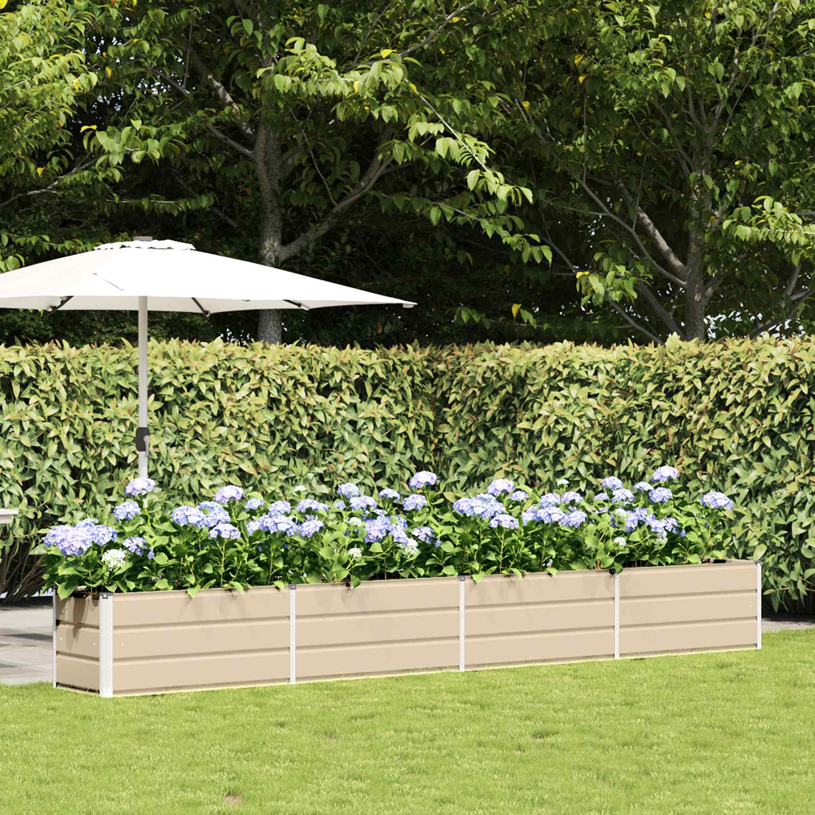 Vidaxl plantenbak ivoor 480 x 50 x 45 cm gegalvaniseerd staal