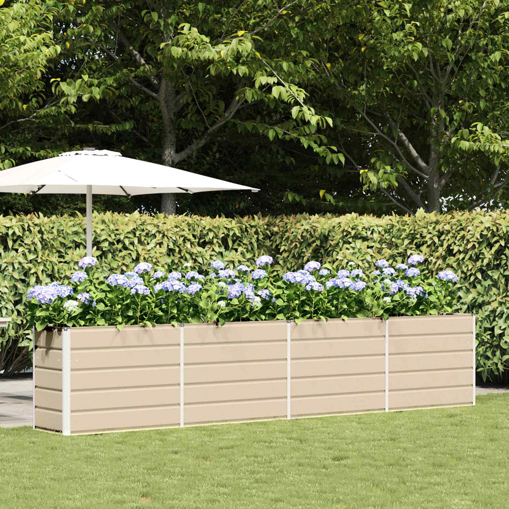 Vidaxl plantenbak ivoor 480 x 50 x 45 cm gegalvaniseerd staal