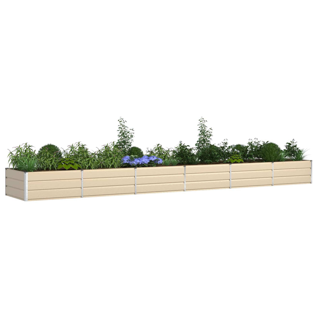 Vidaxl plantenbak ivoor 195 x 100 x 45 cm gegalvaniseerd staal