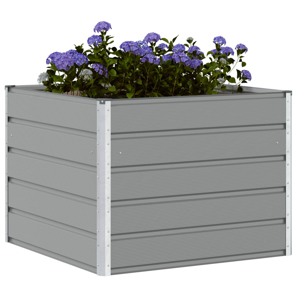 Vidaxl plantenbak lichtgrijs 100 x 100 x 75 cm staal